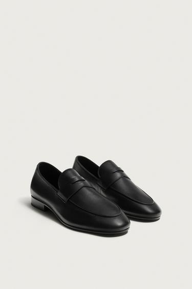 LEATHER PENNY LOAFERS — Black 2