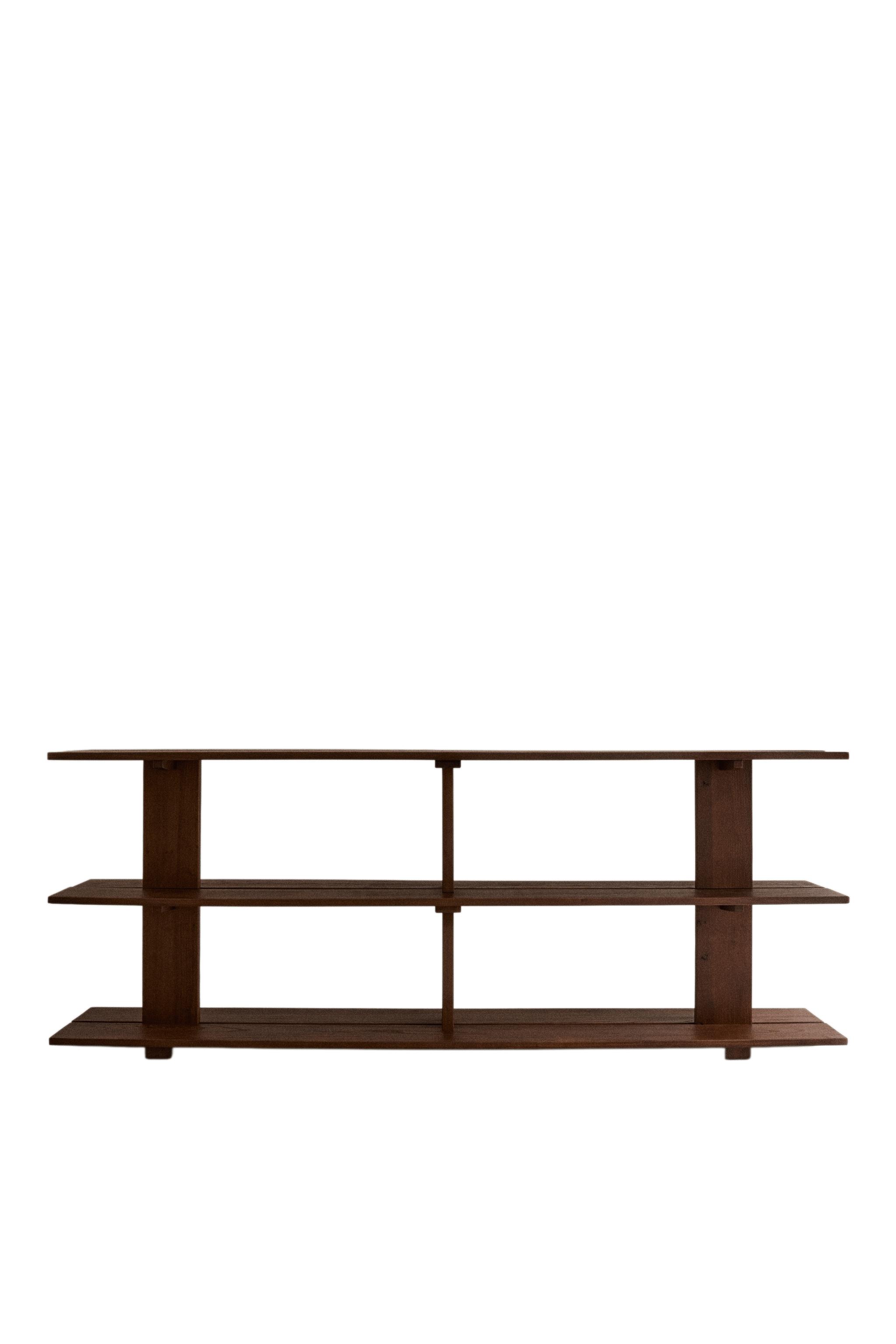 ELM WOOD SHELF WITH THREE SHELVES - Dark brown | ZARA United States