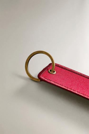 SMOOTH CANVAS KEY RING - Red by Zara - Image 2