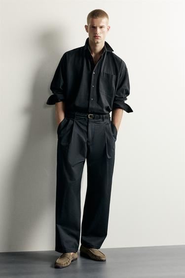 Zara 飾帶真皮樂福鞋 - 米色 - 圖片 0