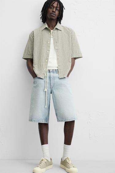 FADED WASH BAGGY FIT DENIM BERMUDA SHORTS - Light blue by Zara - Image 4
