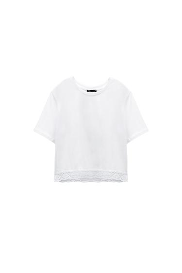 T-SHIRT WITH CONTRASTING HEM