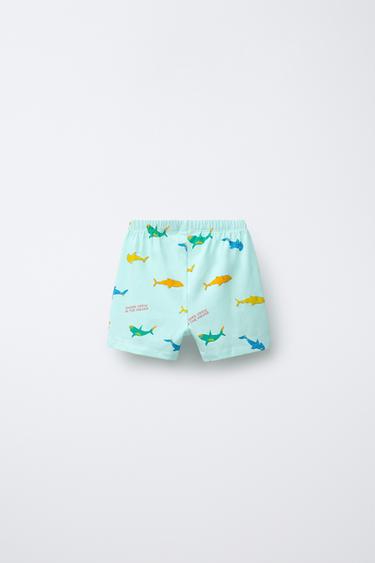 2-6 YEARS/ SHARK PRINT T-SHIRT AND BERMUDA PYJAMAS - Light blue by Zara - Image 4