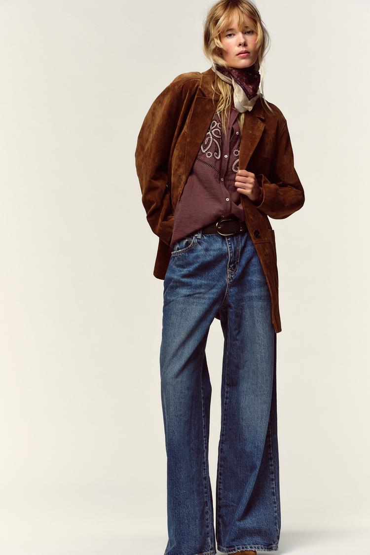 Z1975 WIDE LEG LOW RISE BELT JEANS