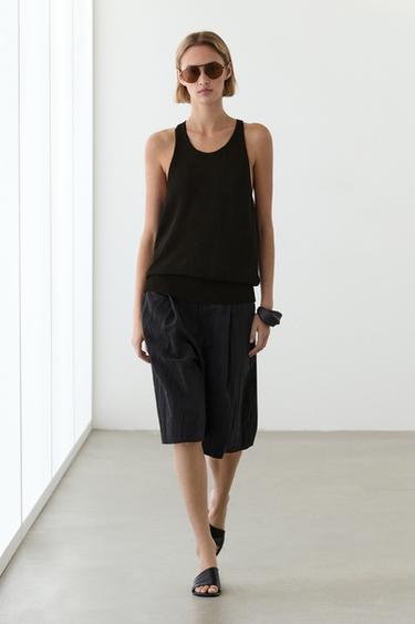 Zara Sleeveless knit halter top - Black - Image 0