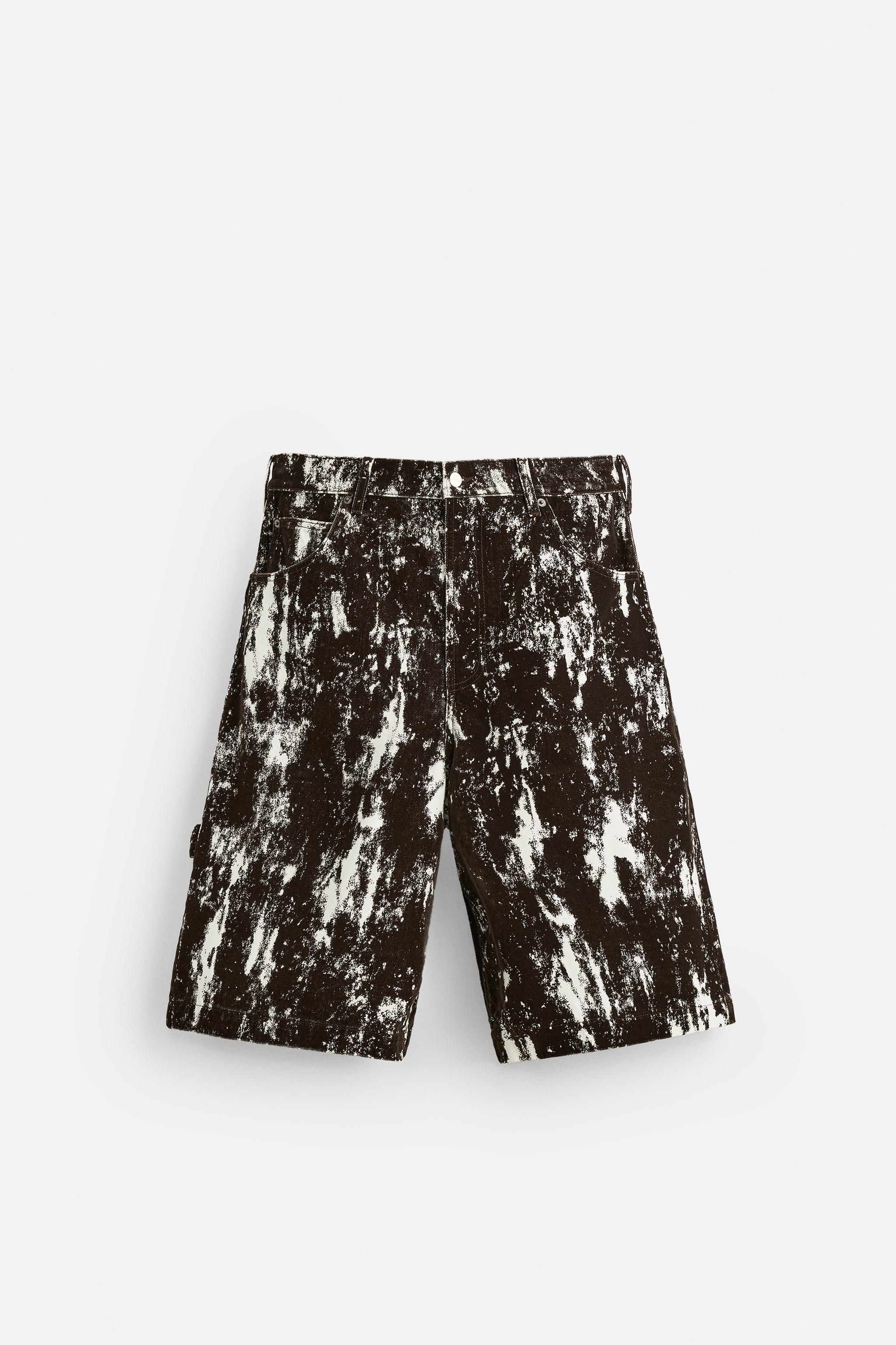 ZARA - ZARA アニマルプリントデニムバミューダパンツ EU38 新品