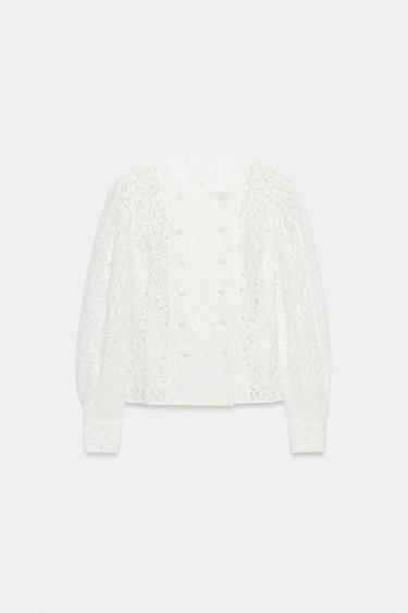 LACE WRAP JACKET - White by Zara
