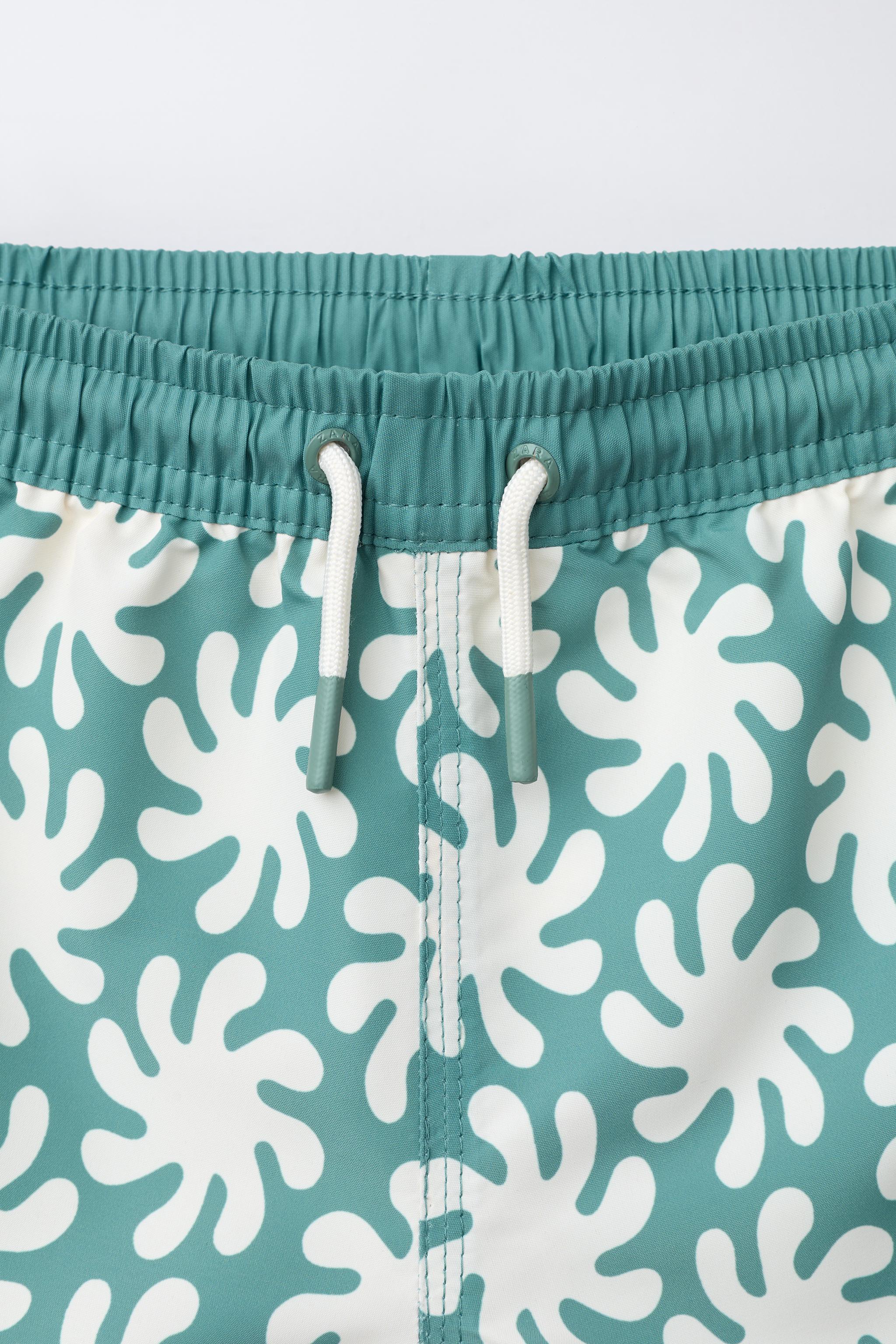 6-14 YEARS/ SPIRAL PRINT SWIM SHORTS