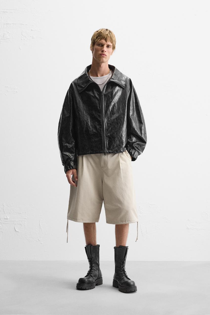 シャイニーエフェクト ジャケット - ブラック | ZARA Japan / 日本 