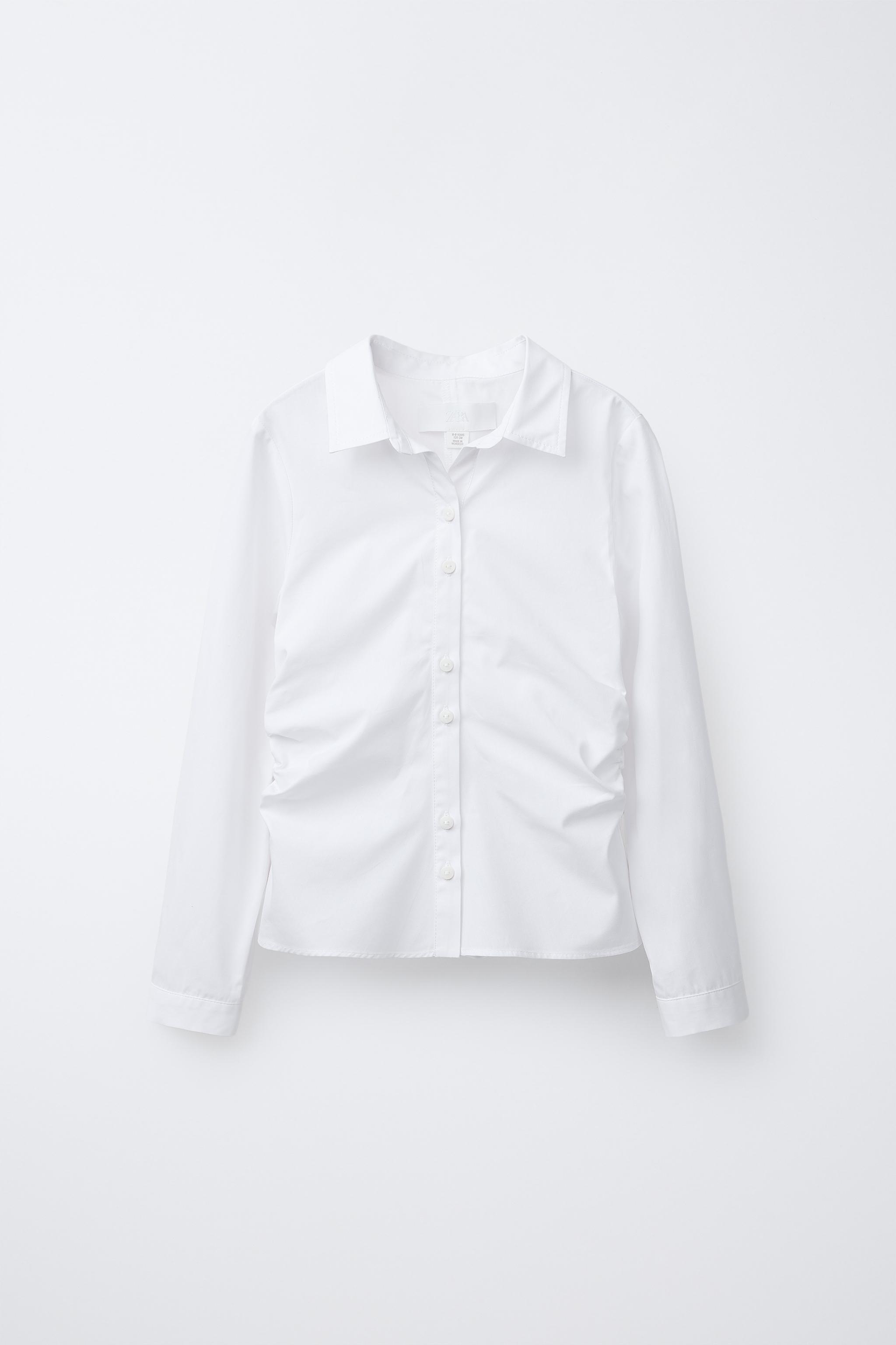 SHIRT WITH SIDE GATHERS - White | ZARA Singapore