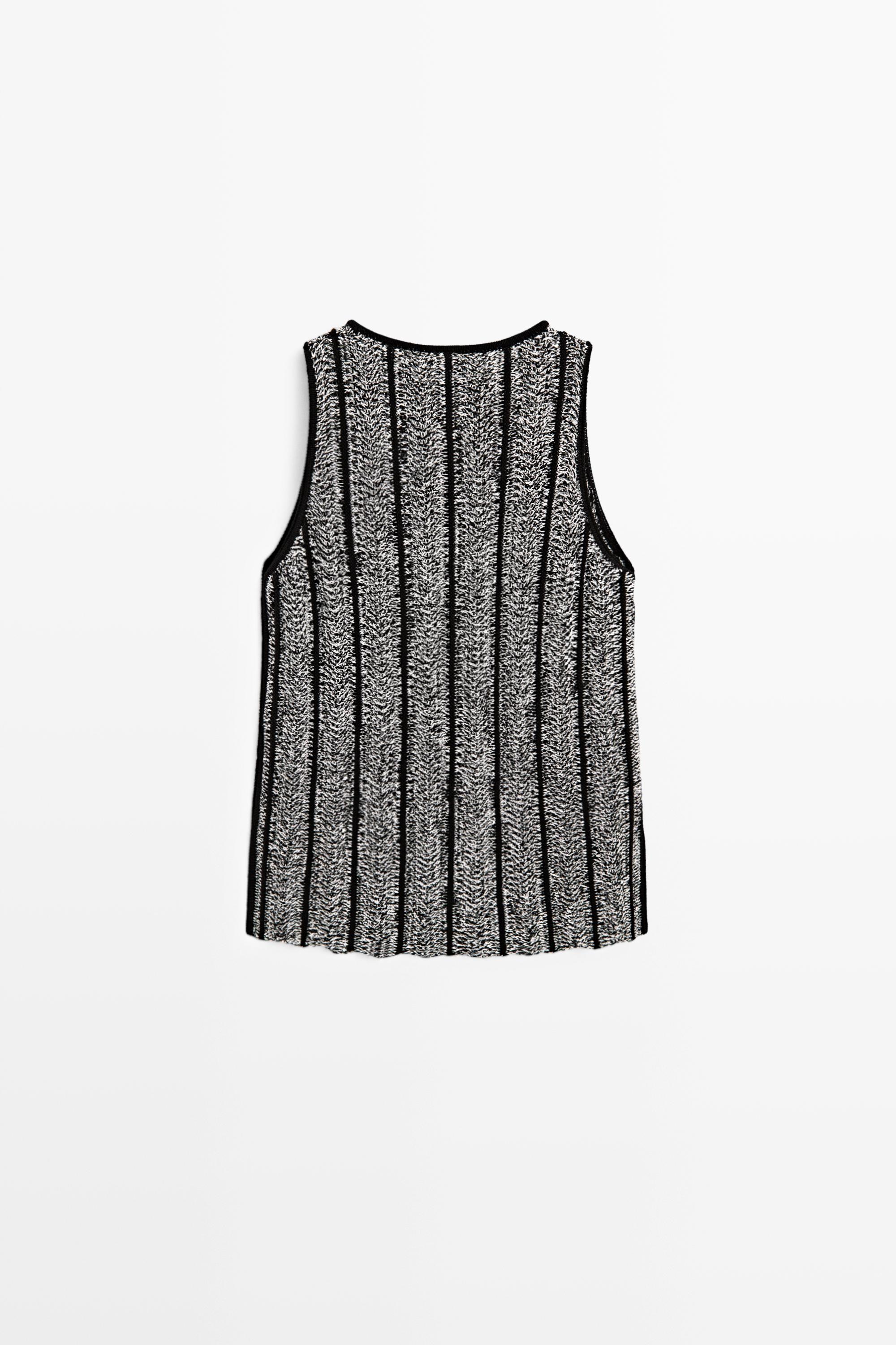 Top en maille chinée mélange coton