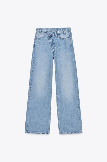 HIGH-WAIST WIDE-LEG TRF JEANS - Light blue by Zara