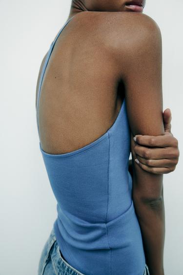 TOP DOS BRIDE - Bleu moyen de Zara - Image 3