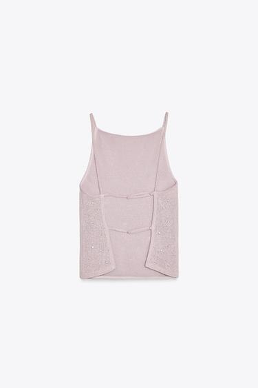 JEWEL OPEN BACK TOP - Pastel pink by Zara - Image 5