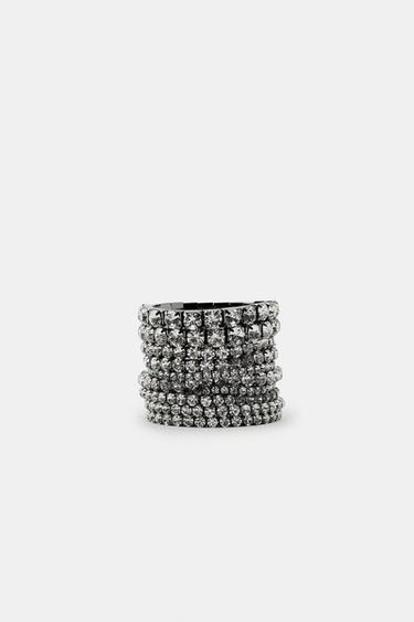 PACK OF ELASTICATED JEWEL BRACELETS - Anthracite grey by Zara