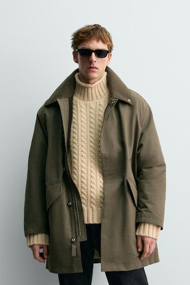 Zara COMBINATION COLLAR TECHNICAL PARKA AARON LEVINE X ZARA - Gray / Blue