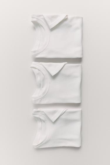 2-6 YEARS/ 3-PACK OF SHORT SLEEVE T-SHIRTS - Oyster-white by Zara