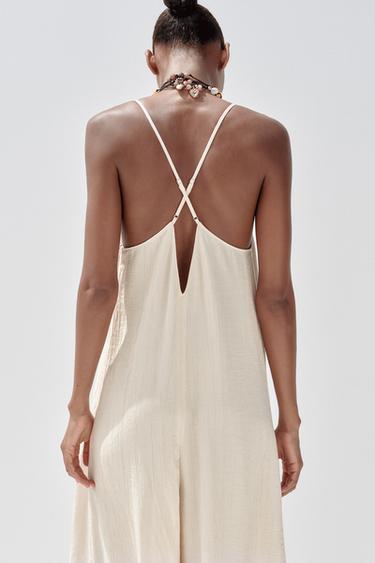COMBINAISON LONGUE FLUIDE TEXTURÉE - Ivoire de Zara - Image 3