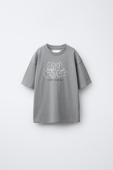 CAMISETA ESTAMPADA GRAFFITI - Gris perla de Zara