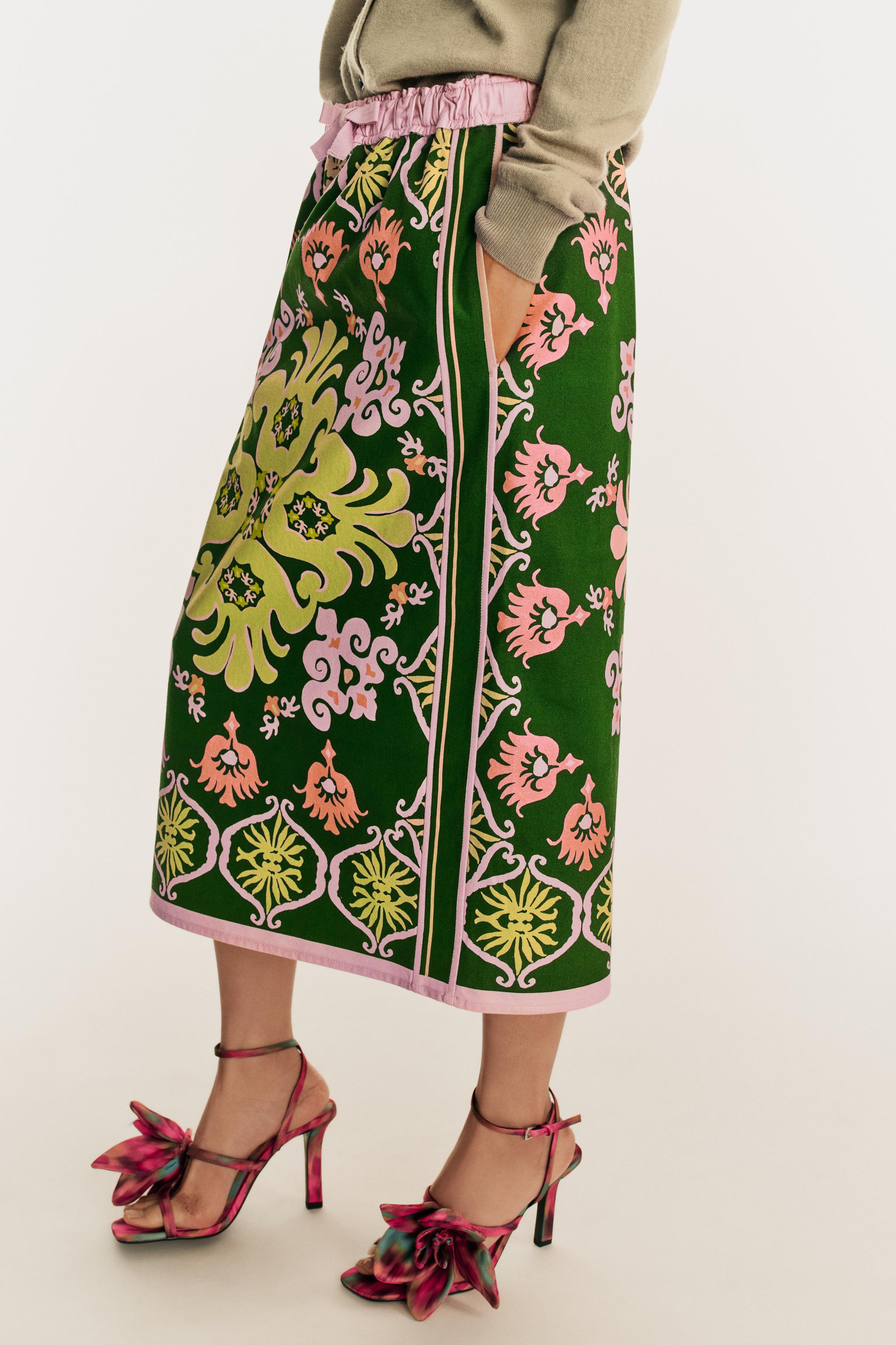 LIMITED EDITION PRINTED MIDI SKIRT