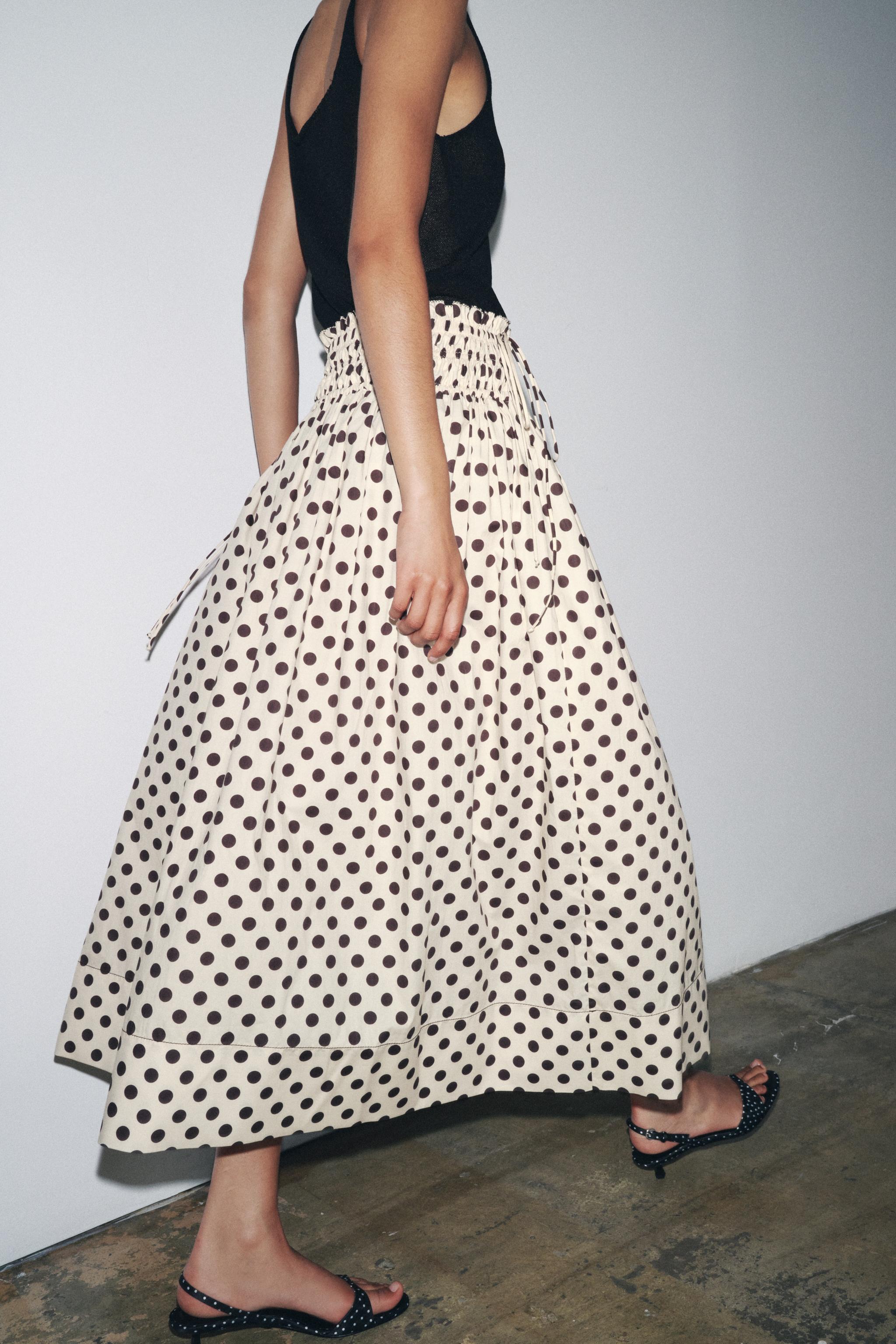 JUPE MIDI À POIS ZW COLLECTION