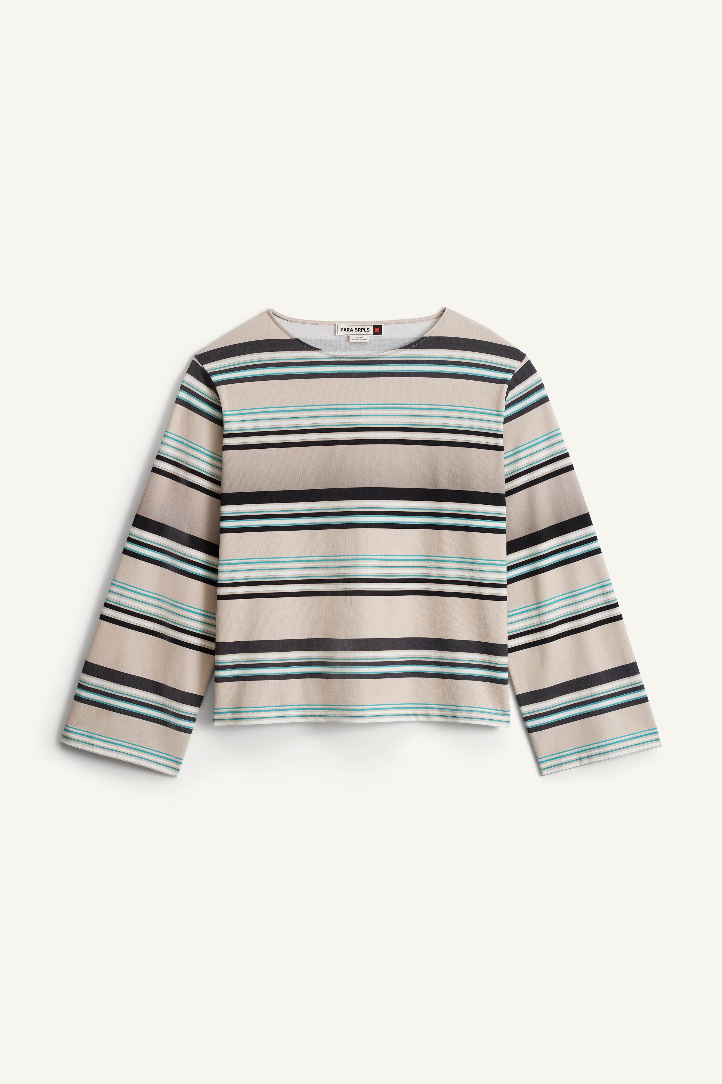 ★ドイツ発*ZARA*新作*STRIPED リヨセル長袖Tシャツ★ ☆ドイツ発*ZARA*新作*STRIPED リヨセル長袖Tシャツ☆ (ZARA/T