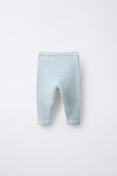 LEGGING EN MAILLE CÔTELÉE - Bleu d'eau de Zara - Image 1