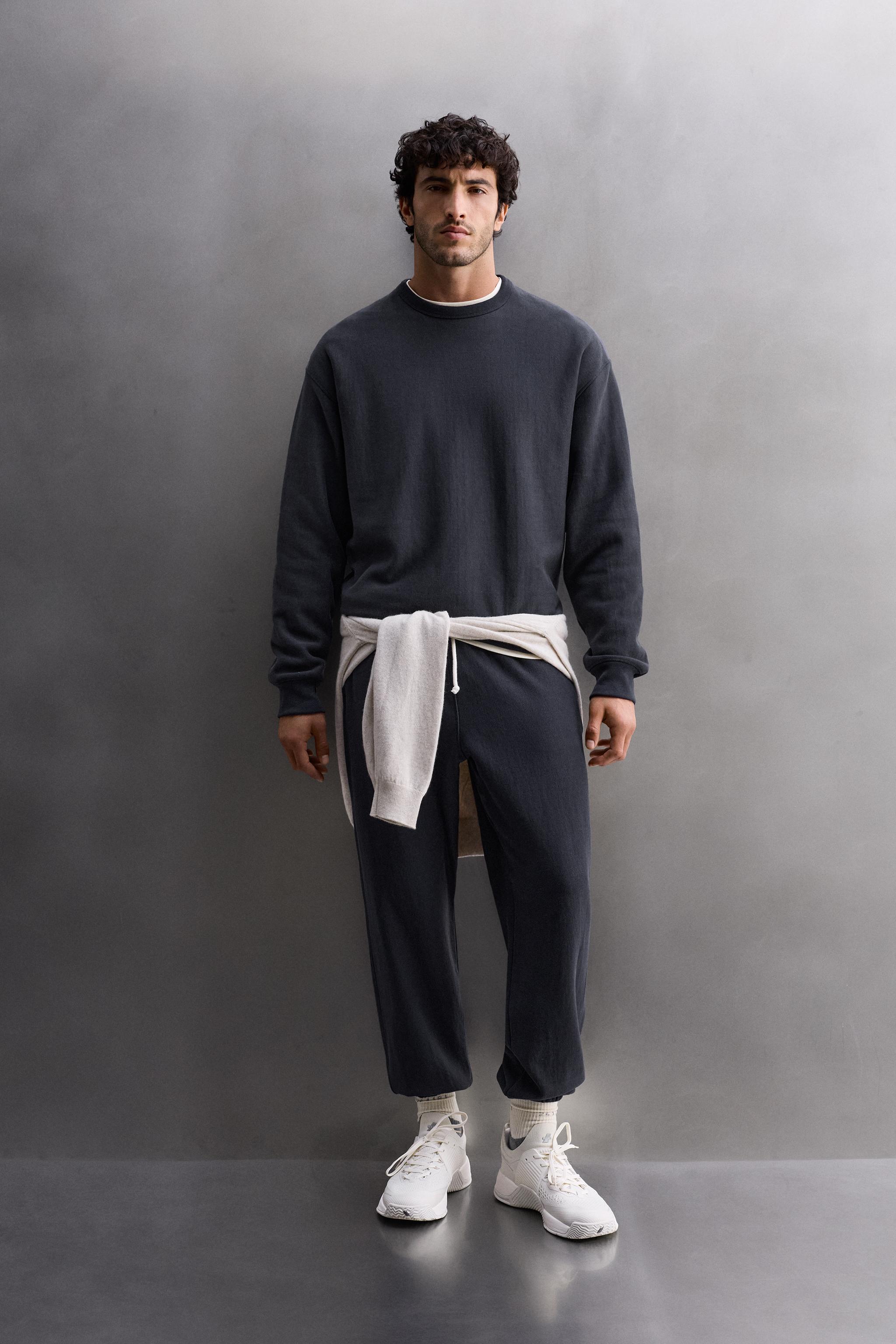 クルーネックトレーニングスウェットシャツ - ネイビーブルー | ZARA