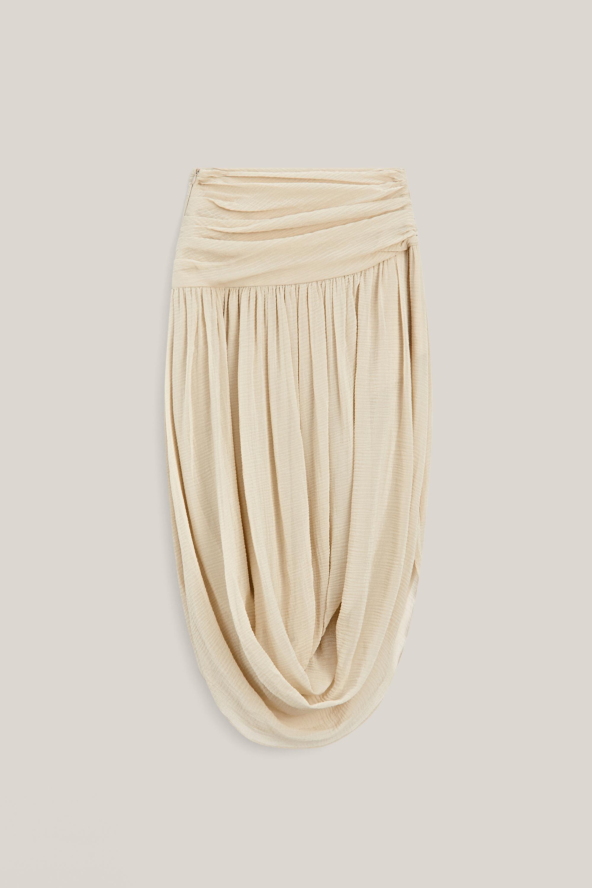 Midi skirt with sash belt detail - LIMITED EDITION — Ecru