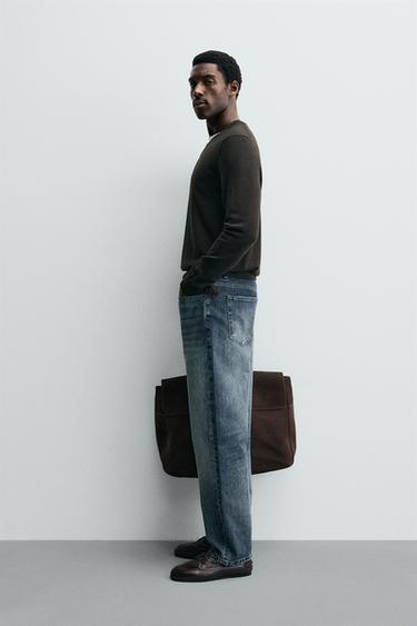 100% WOOL V-NECK JUMPER - Chocolate by Zara - Image 3