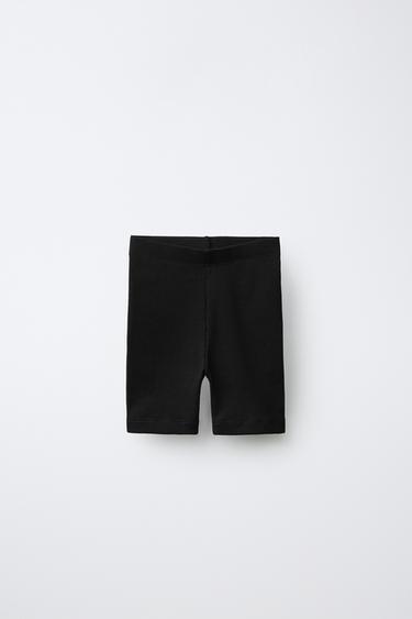 LEGGING CORTO RIB - Negro de Zara