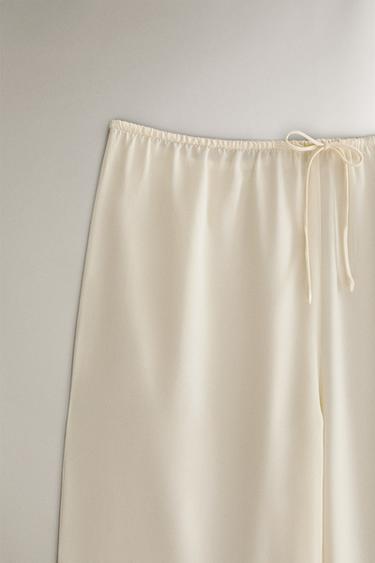 PANTALON SOIE - Écru de Zara - Image 1
