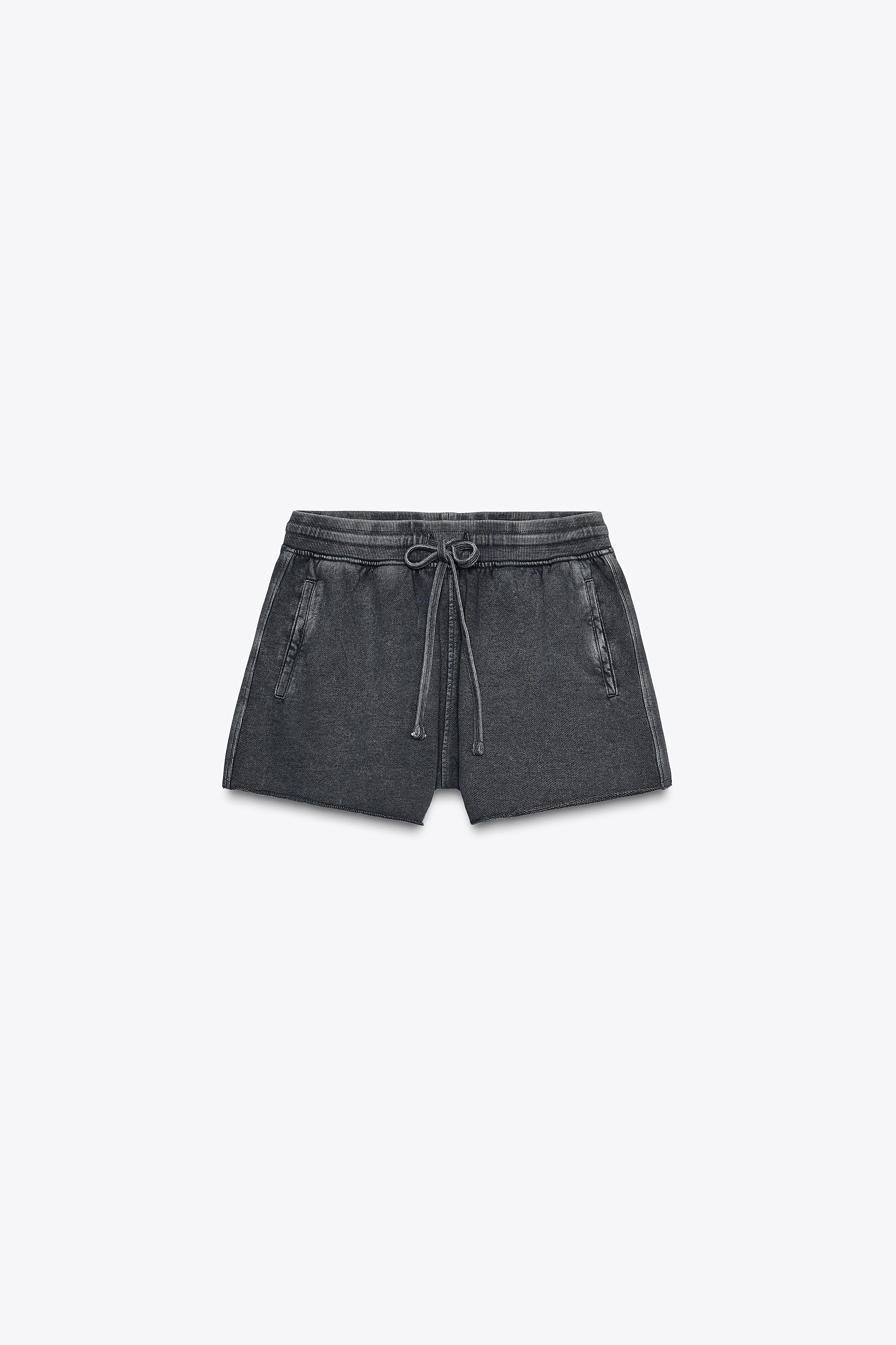 WASHED EFFECT FLEECE SHORTS - Brown / Taupe | ZARA United States WASHED EFFECT FLEECE SHORTS - Brown / Taupe | ZARA United States
