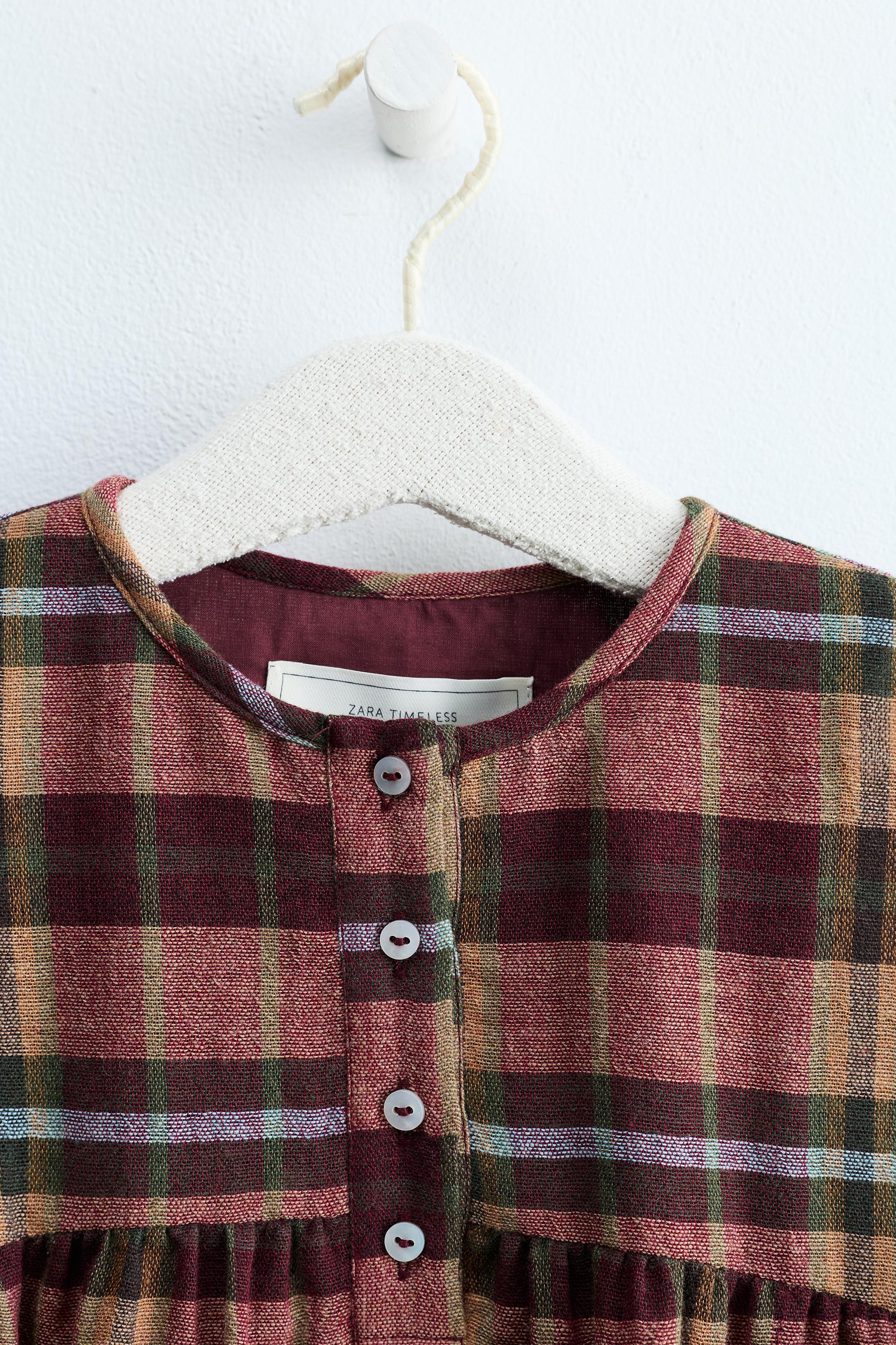 ZARA TIMELESS - WOOL-BLEND PLAID SHIRT DRESS