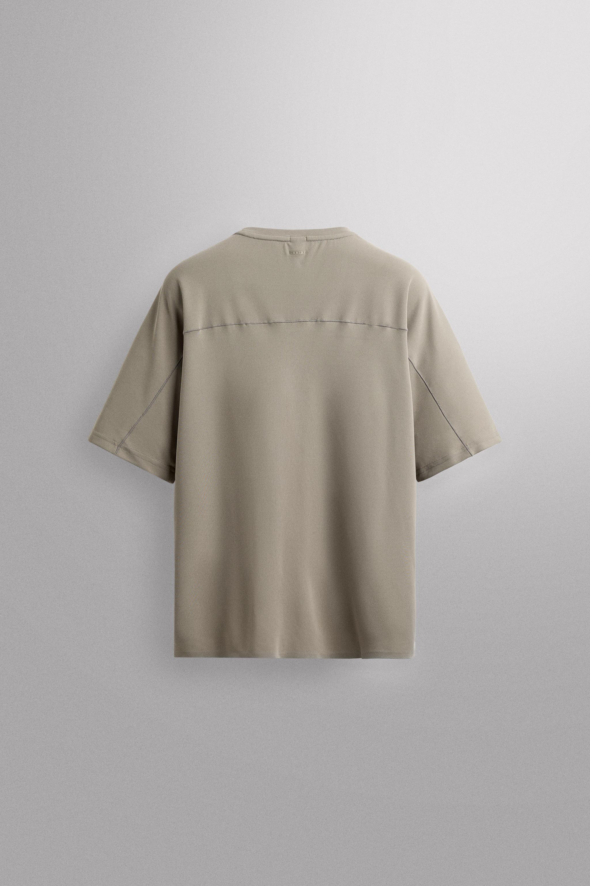 Мужские футболки Zara TECHNICAL PIQUÉ TEXTURE T-SHIRT — фото 8