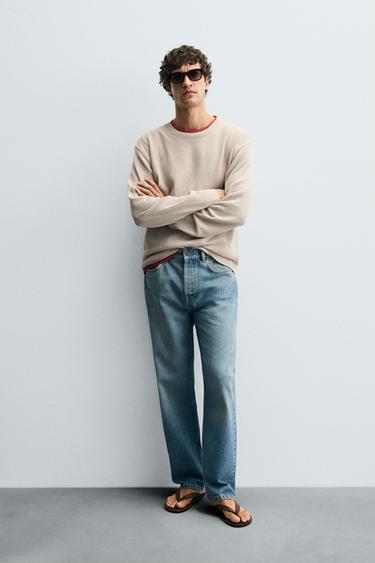 TEXTURED RELAXED FIT SWEATER - Ecru by Zara
