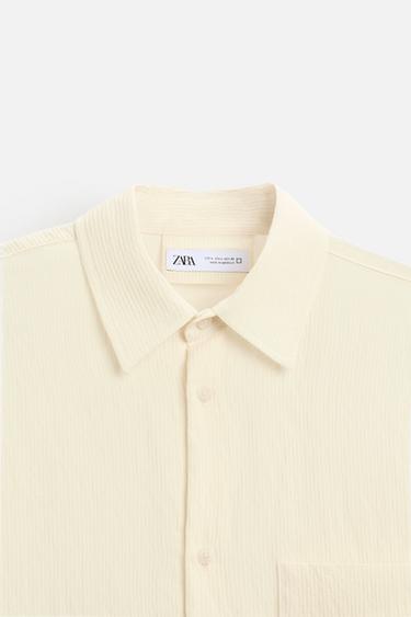 CHEMISE À TEXTURE AVEC RAYURES - Vanille de Zara - Image 7
