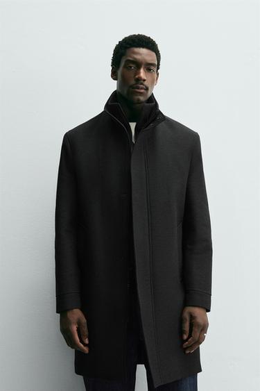 MANTEAU COL AMOVIBLE - Gris de Zara - Image 1