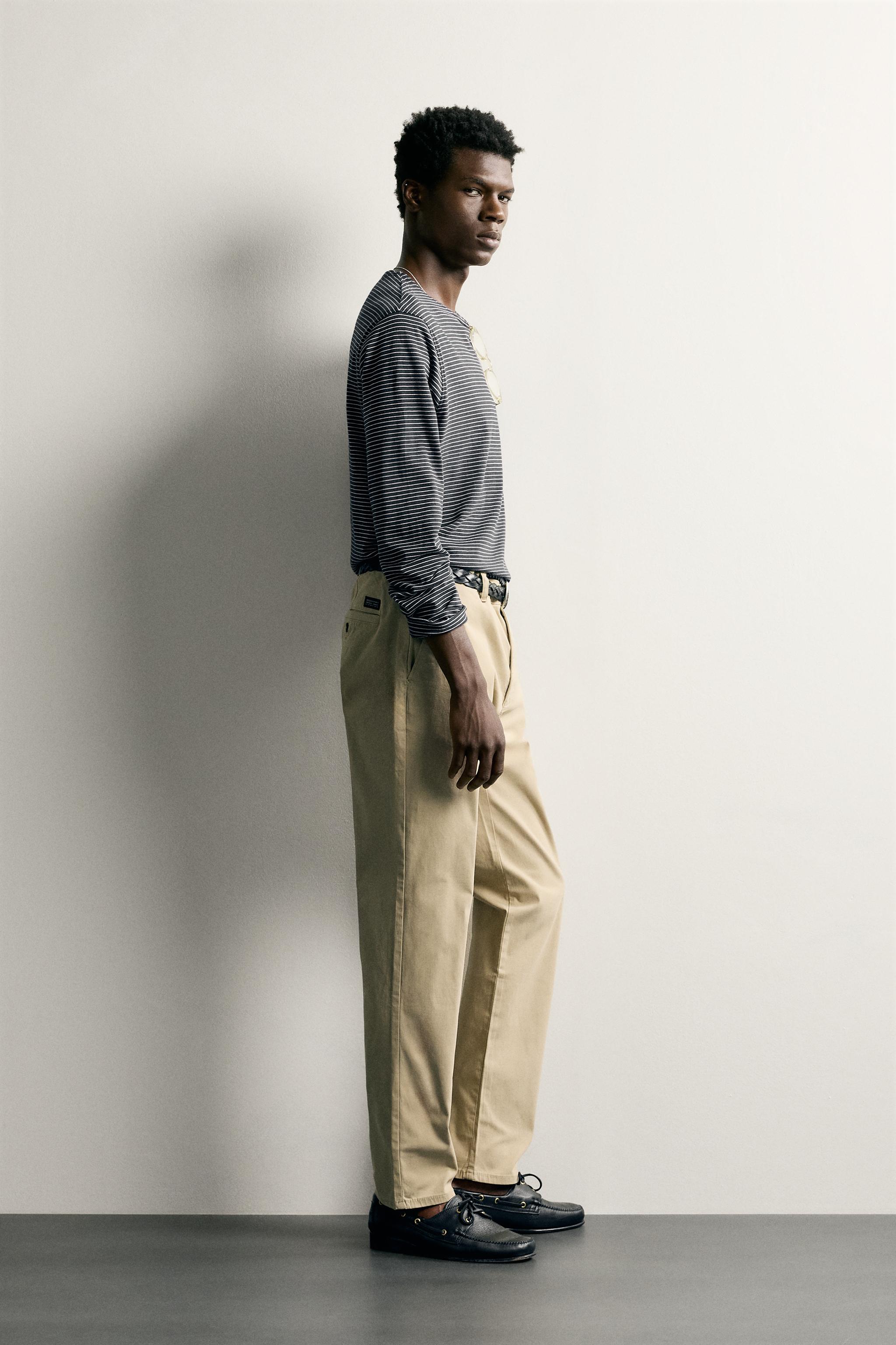 Мужские брюки Zara SLIM FIT CHINO PANTS — фото 4