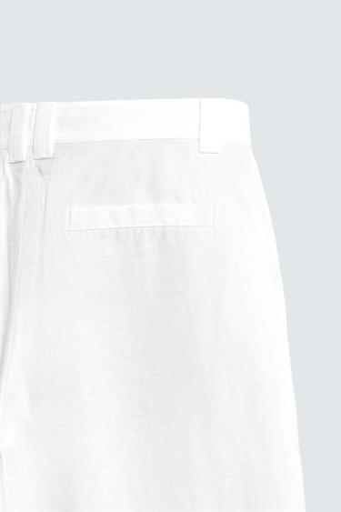PANTALON COUPE LARGE À PLIS - Blanc de Zara - Image 9
