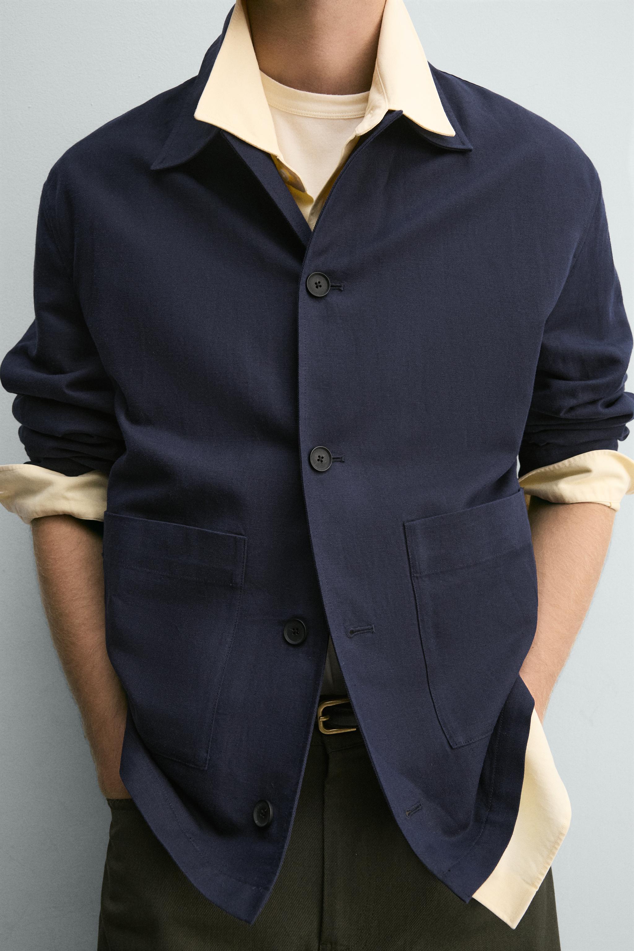 RELAXED FIT COTTON - LINEN OVERSHIRT