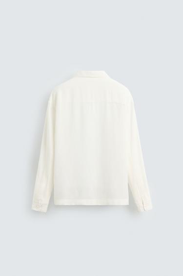 CAMISA FLUIDA REGULAR FIT - Blanco roto de Zara