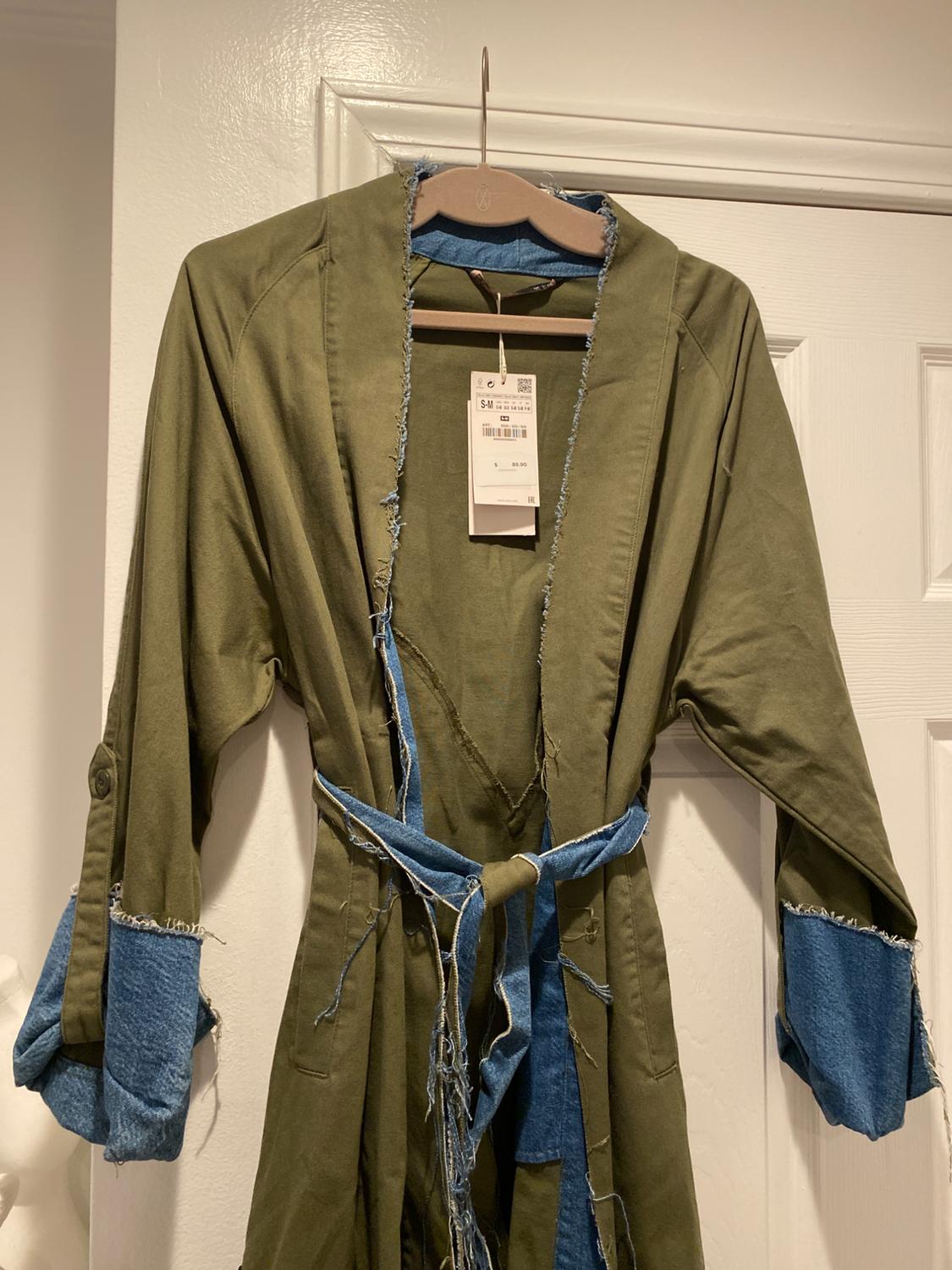 KHAKI GREEN LONG JACKET - Image 3