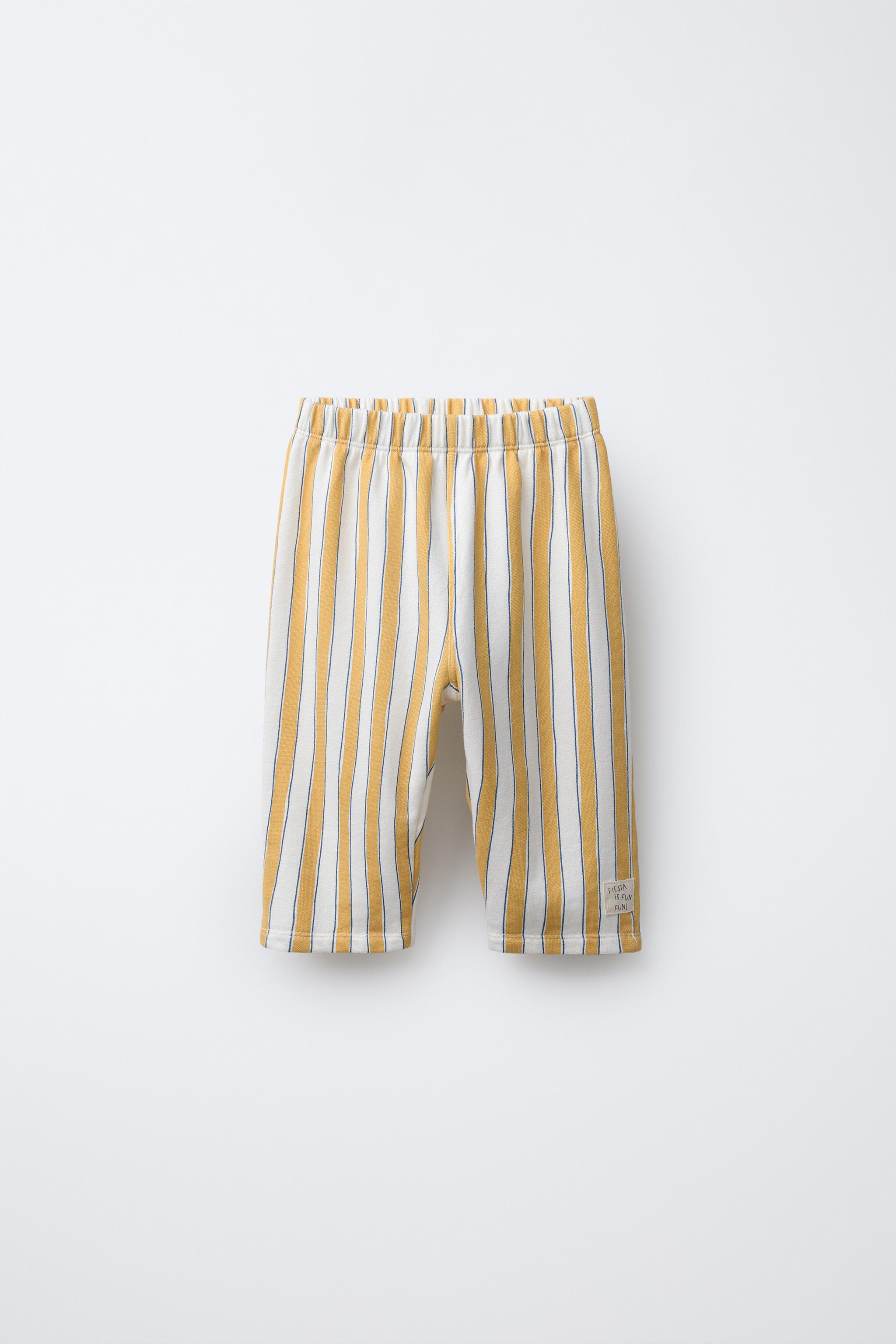 STRIPED BAGGY PANTS - Ecru/Yellow | ZARA United States