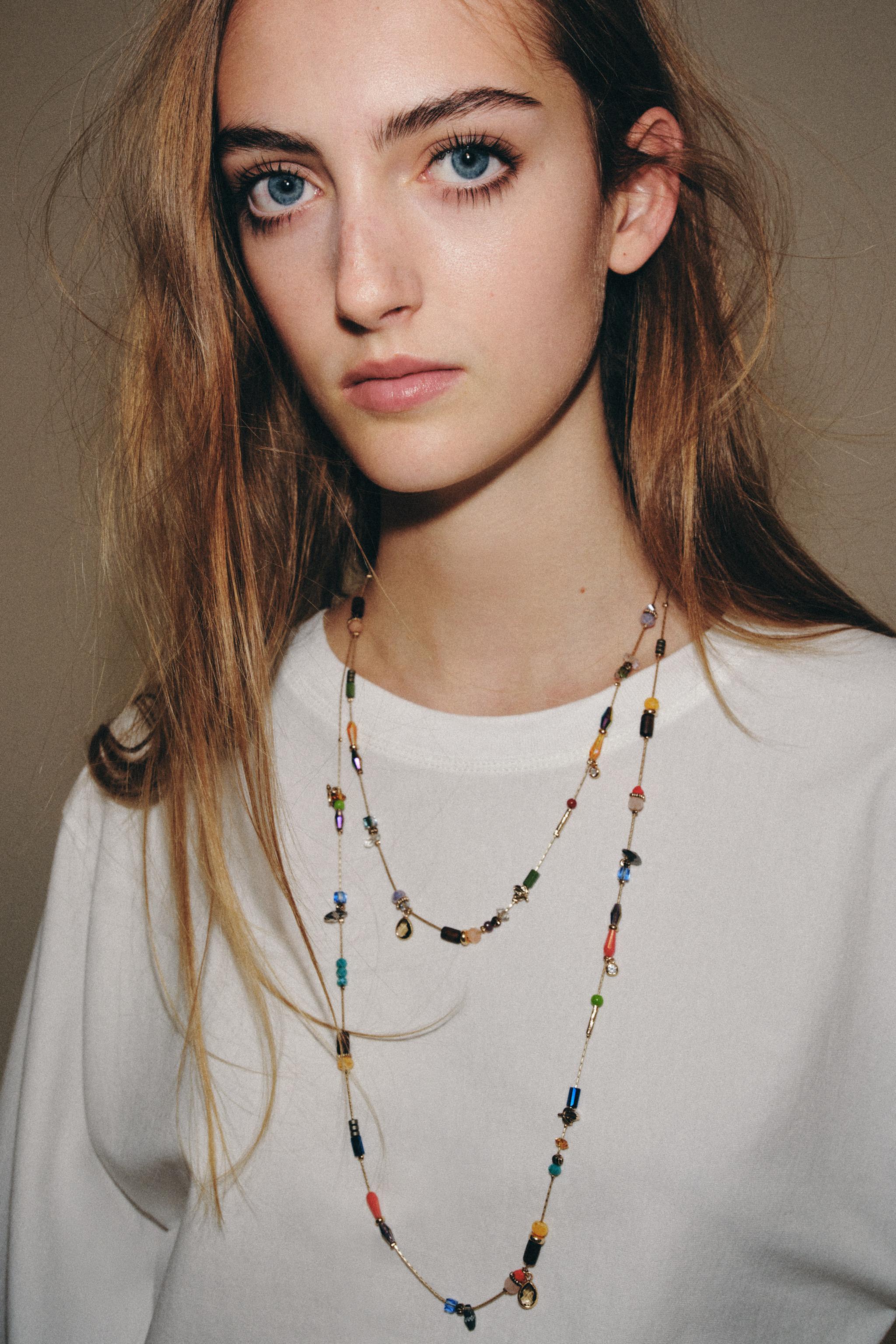 Женские аксессуары Zara PACK OF 2 CRYSTAL BEAD NECKLACES
