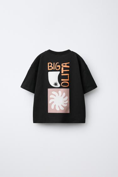 T-SHIRT À IMPRIMÉ ÉLÉMENTS - Gris anthracite de Zara