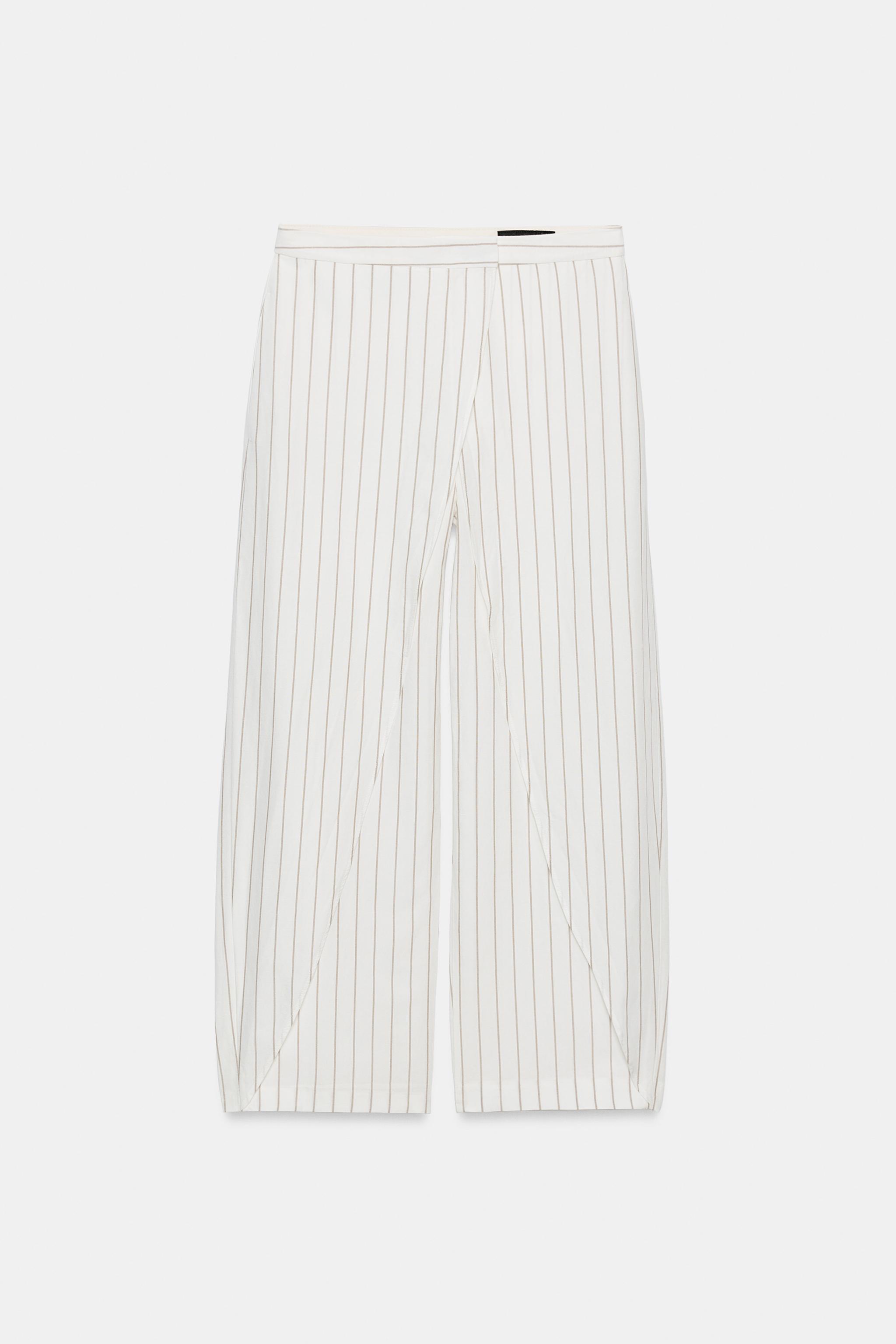 リネンブレンドパレオパンツ ZW COLLECTION - ストライプ | ZARA Japan 