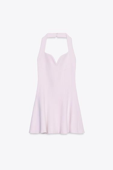 HALTER INTERLOCK SHORT DRESS - Pink by Zara