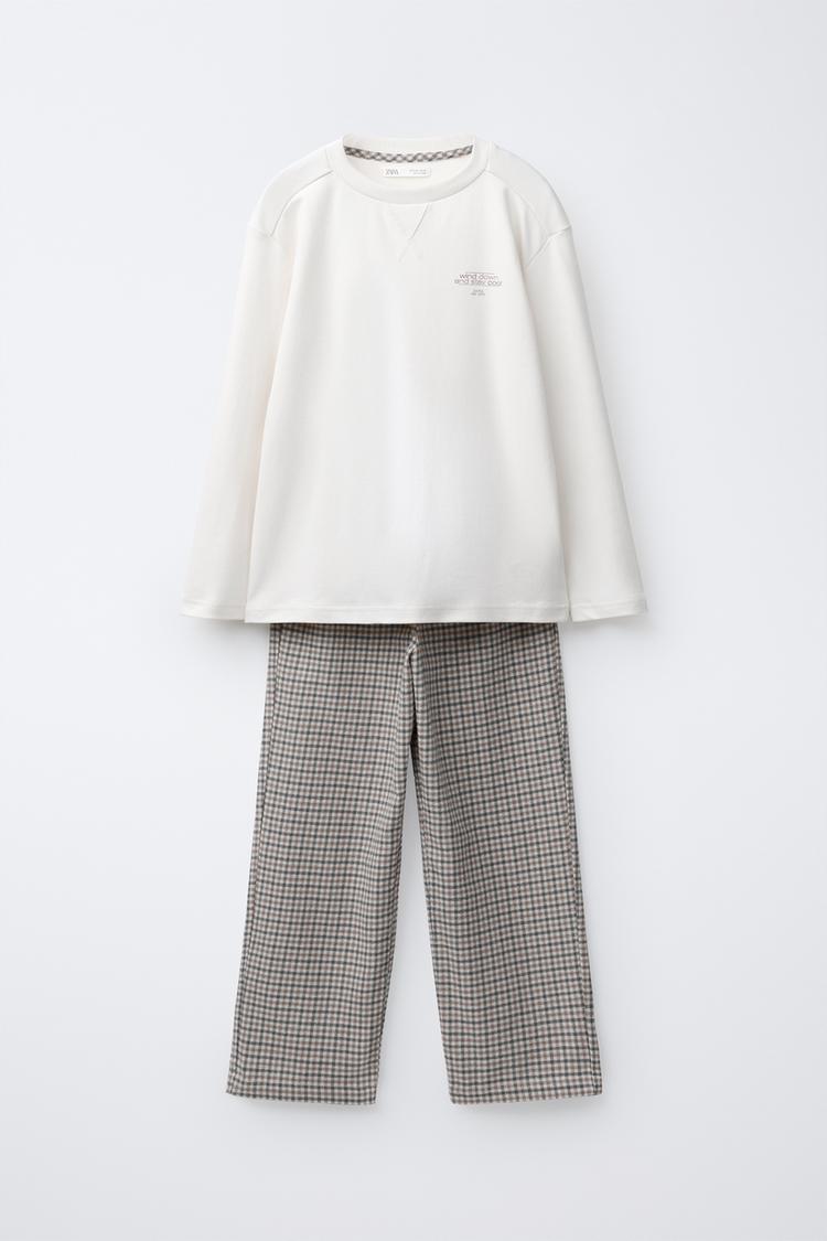 AGES 6-14 COMBINED CHECK PYJAMAS - Main Image