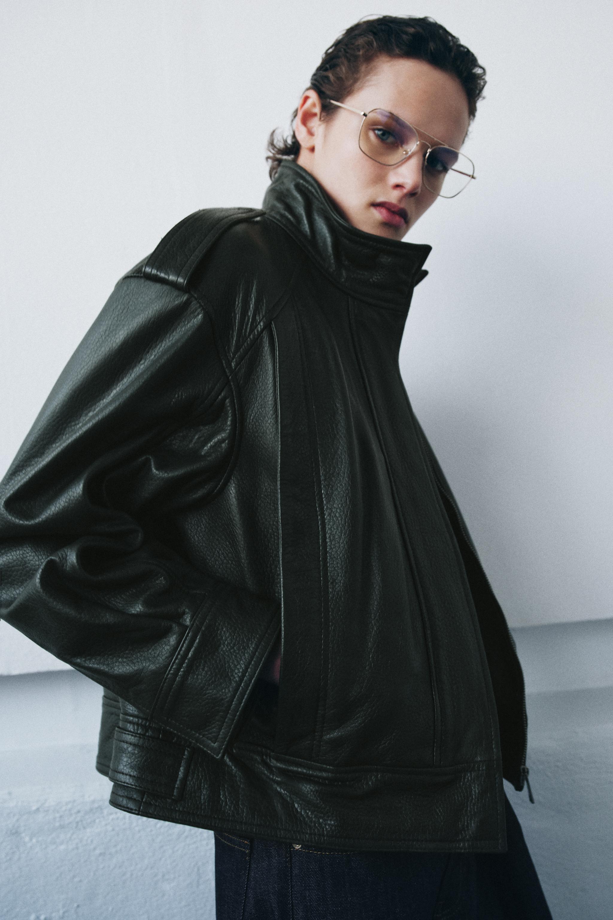LEATHER BOMBER JACKET ZW COLLECTION LIMITED EDITION